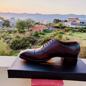 Brown Ambassador Oxfords with chunky double leather sole and Cuban heel