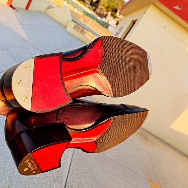 Brown Ambassador Oxfords with chunky double leather sole and Cuban heel
