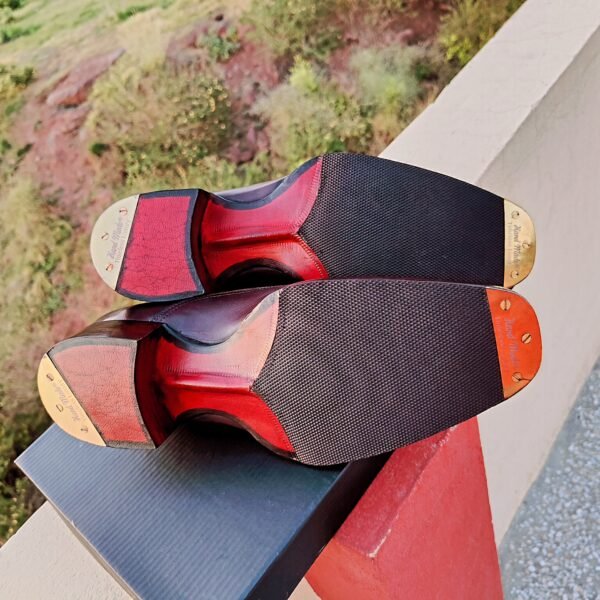 Brown Ambassador Oxfords with chunky double leather sole and Cuban heel