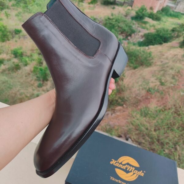 Handmade Brown Chelsea Boots for men – premium suede leather