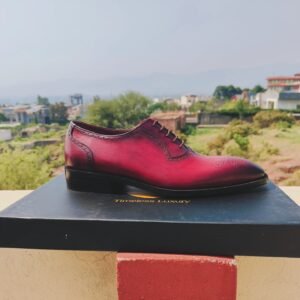 Handmade Burgundy Leather Oxford Shoes for Men – Formal Wear