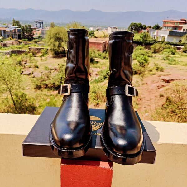 Premium calf leather boots for men – durable leather sole with rubber padding – Goodyear welted – BT-CL-009