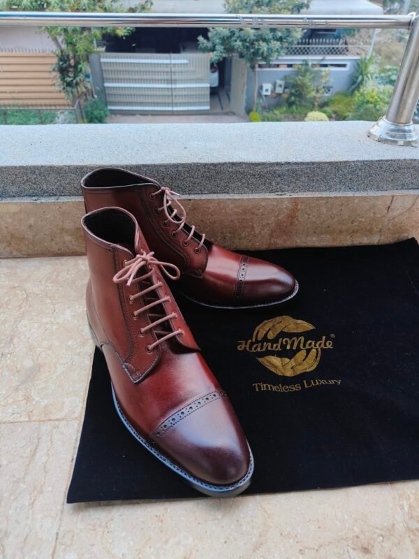 Men’s Captoe Derby Boots – structured leather boots with classic derby design – BT-CD-011