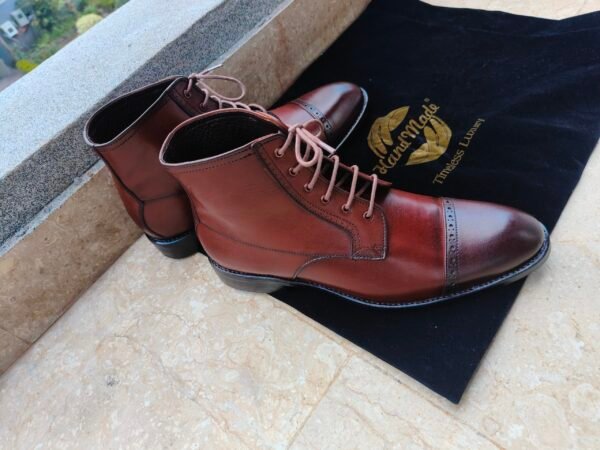 Men’s Captoe Derby Boots – structured leather boots with classic derby design – BT-CD-011