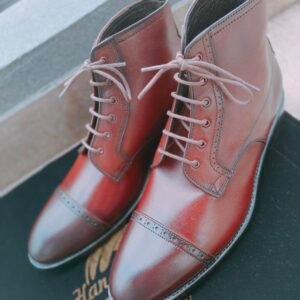 Men’s Captoe Derby Boots – structured leather boots with classic derby design – BT-CD-011