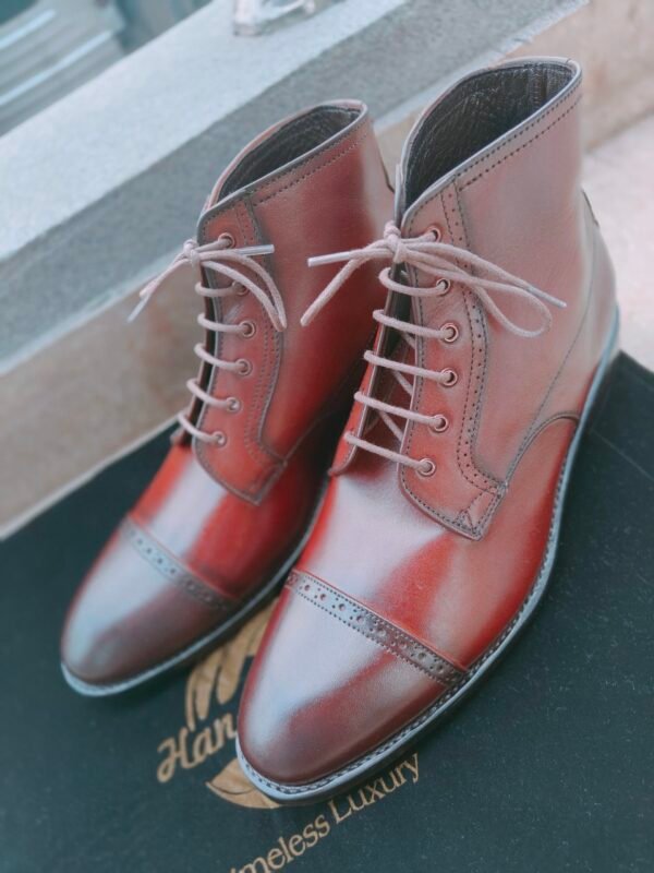 Men’s Captoe Derby Boots – structured leather boots with classic derby design – BT-CD-011