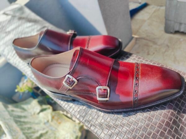 Double buckle monkstrap shoes in premium leather with Goodyear welt and leather sole – MK-DBM-003