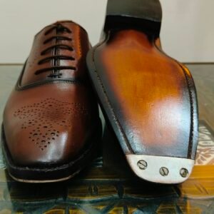 Dual Metal Taps Oxford shoes for men – formal leather footwear with heel and toe taps – OX-DMT-019
