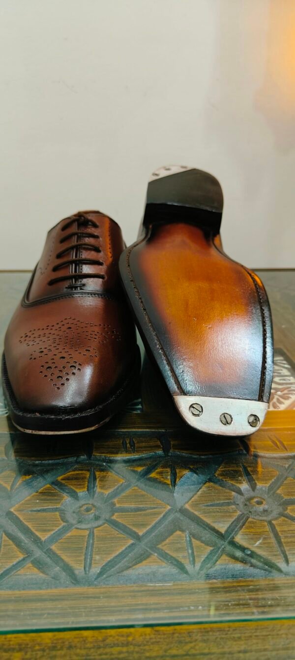 Dual Metal Taps Oxford shoes for men – formal leather footwear with heel and toe taps – OX-DMT-019