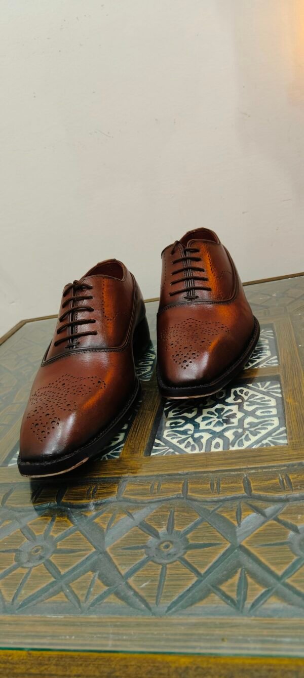 Dual Metal Taps Oxford shoes for men – formal leather footwear with heel and toe taps – OX-DMT-019