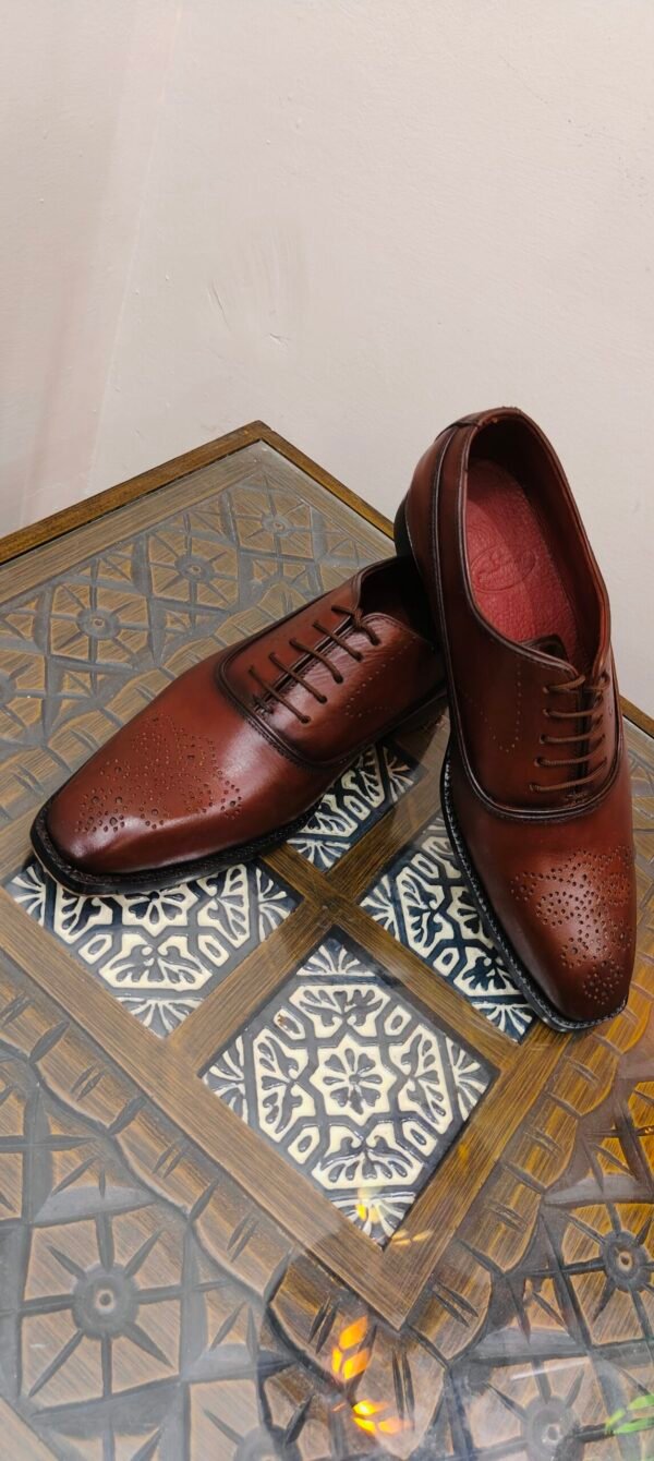 Dual Metal Taps Oxford shoes for men – formal leather footwear with heel and toe taps – OX-DMT-019