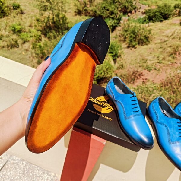 Dual Texture Light Blue Oxfords OX-DTLBO-015 – handcrafted leather dress shoes with two-tone texture finish.