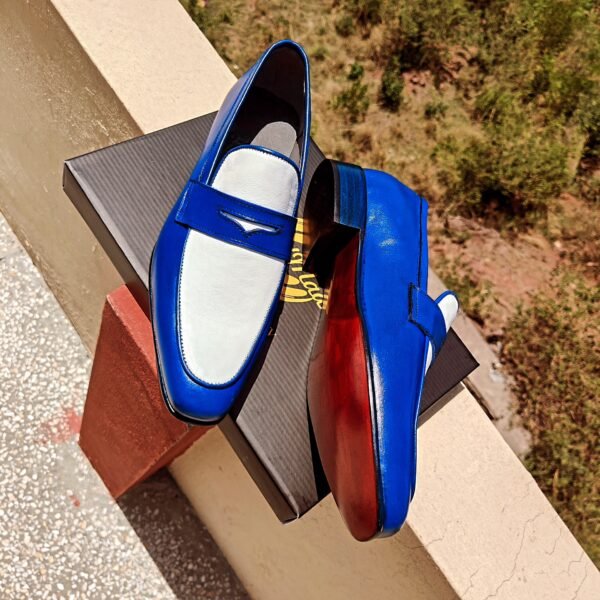Dual Tone Loafers LF-DTL-004 – handmade leather loafers with single and double sole options for men.