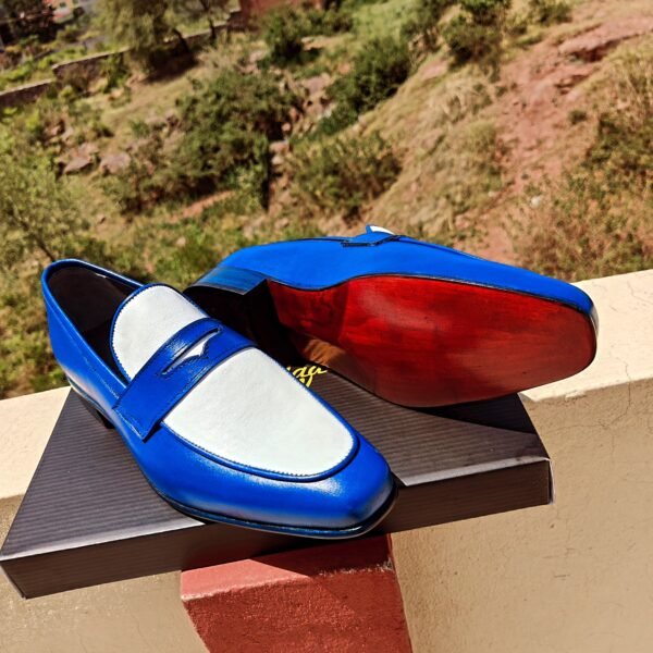 Dual Tone Loafers LF-DTL-004 – handmade leather loafers with single and double sole options for men.