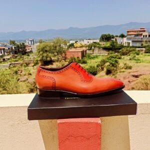 Dual Tone Leather Oxfords OX-DTO-011 with single and double leather sole options – handcrafted luxury dress shoes for men.