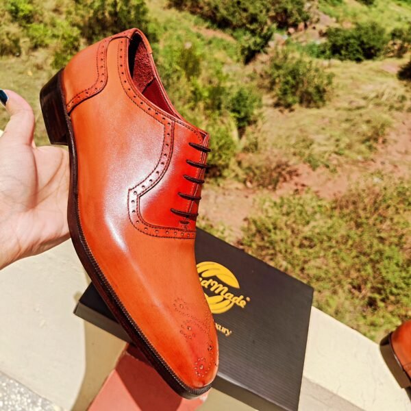 Dual Tone Leather Oxfords OX-DTO-011 with single and double leather sole options – handcrafted luxury dress shoes for men.