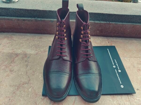 Grained leather boots for men – premium textured leather with durable construction – BT-GL-012