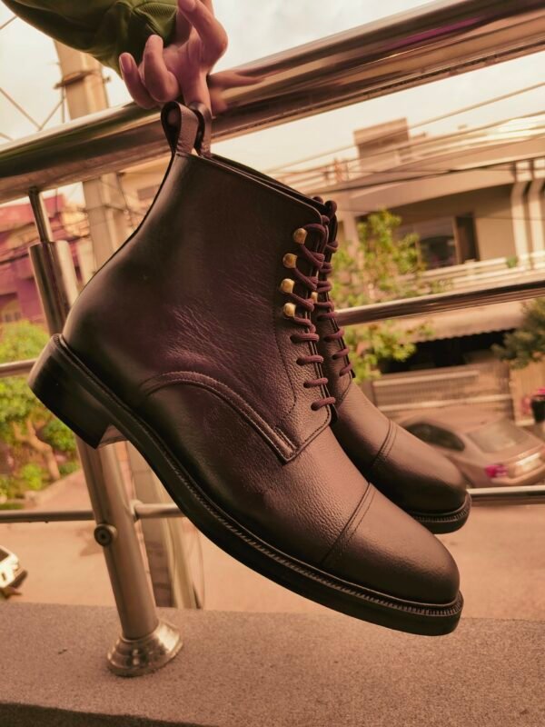 Grained leather boots for men – premium textured leather with durable construction – BT-GL-012