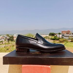 Loafers Ambassador – Handmade formal leather loafers with double leather sole and toe metal plate