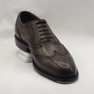 Crisp olive Norwegian welt wingtip Oxford shoes for men – handcrafted leather footwear – OX-NWW-018