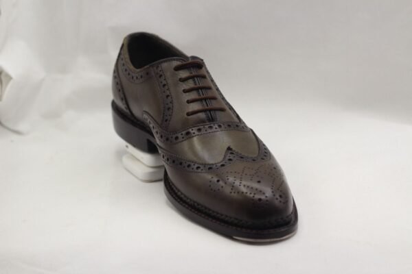 Crisp olive Norwegian welt wingtip Oxford shoes for men – handcrafted leather footwear – OX-NWW-018
