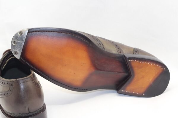 Crisp olive Norwegian welt wingtip Oxford shoes for men – handcrafted leather footwear – OX-NWW-018