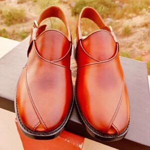 Handmade orange tan chapli with double leather sole for men – CH-OT-003
