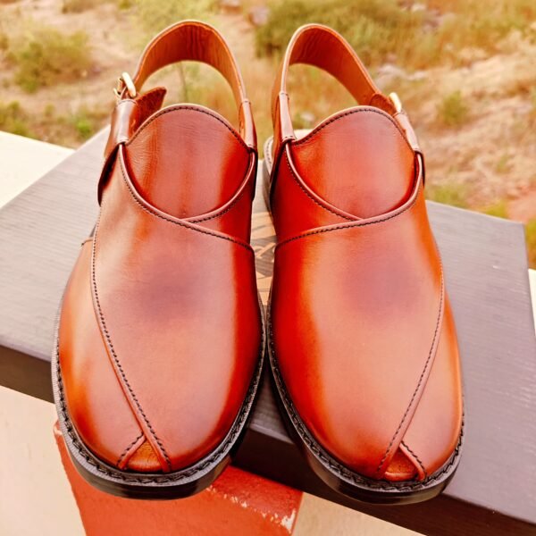 Handmade orange tan chapli with double leather sole for men – CH-OT-003