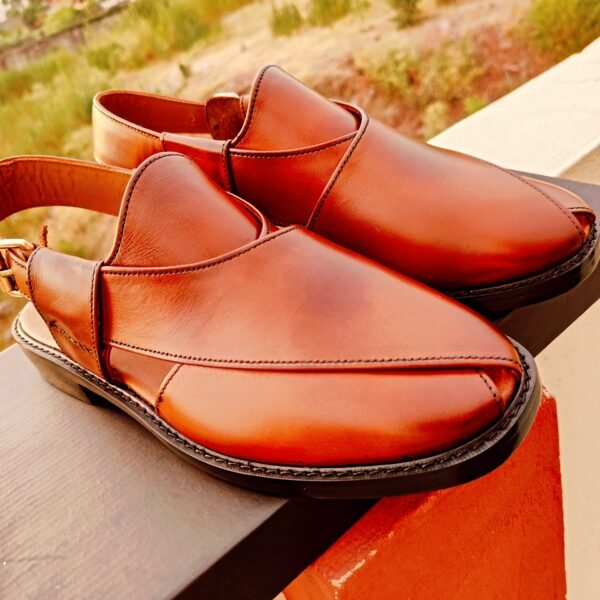 Handmade orange tan chapli with double leather sole for men – CH-OT-003