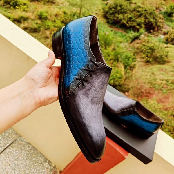 Side Laced Up Oxfords handmade leather shoes with modern design and elegant formal finish