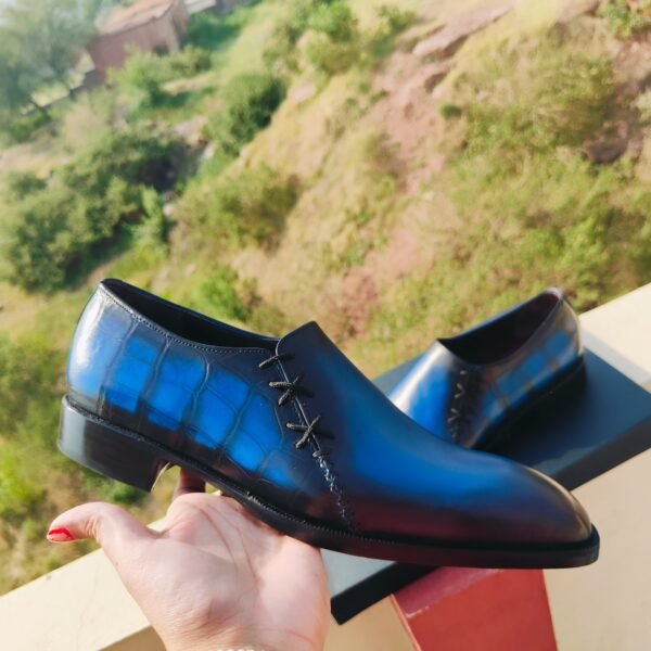 Side Laced Up Oxfords handmade leather shoes with modern design and elegant formal finish