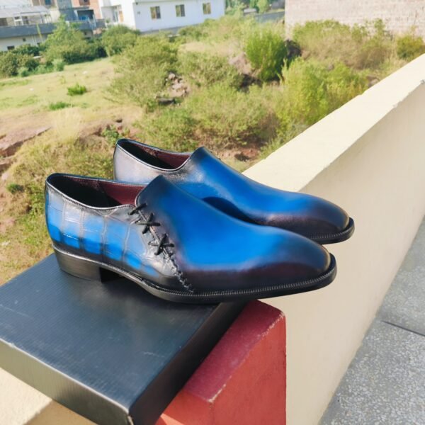 Side Laced Up Oxfords handmade leather shoes with modern design and elegant formal finish