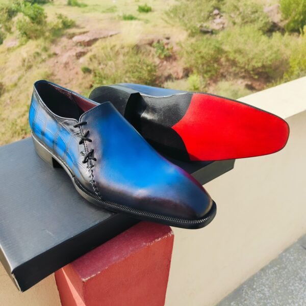Side Laced Up Oxfords handmade leather shoes with modern design and elegant formal finish