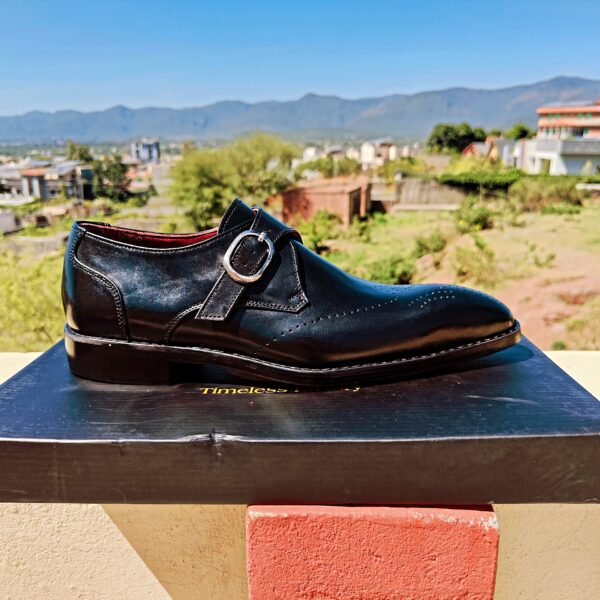 Handmade single buckle leather monkstraps MK-SBM-001 for men