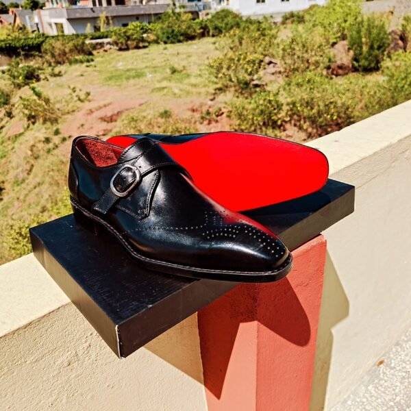 Handmade single buckle leather monkstraps MK-SBM-001 for men