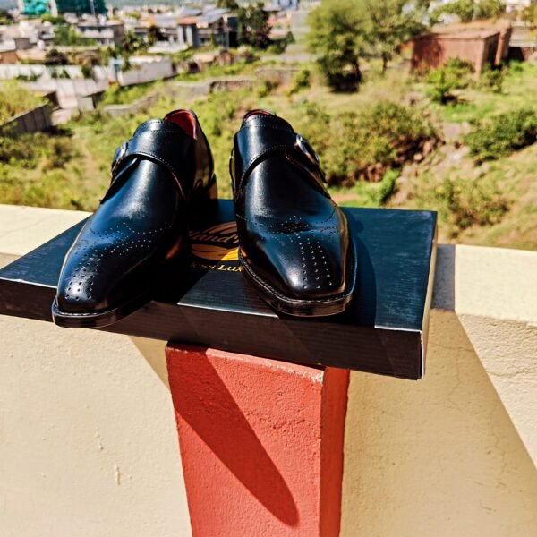 Handmade single buckle leather monkstraps MK-SBM-020 for men