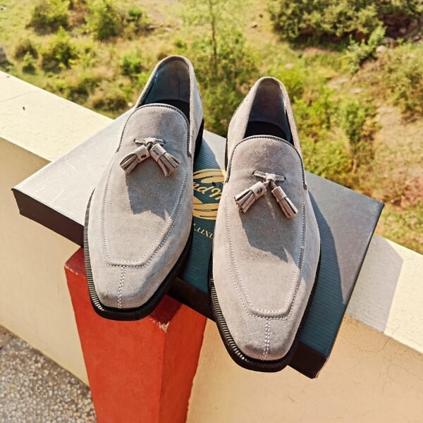 Handmade suede tassel loafers LF-SLWT-008 with rubber and leather sole options