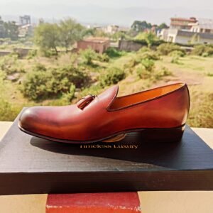 Handmade suede tassel loafers LF-SLWT-009 with rubber and leather sole options
