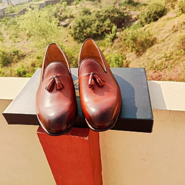 Handmade suede tassel loafers LF-SLWT-009 with rubber and leather sole options