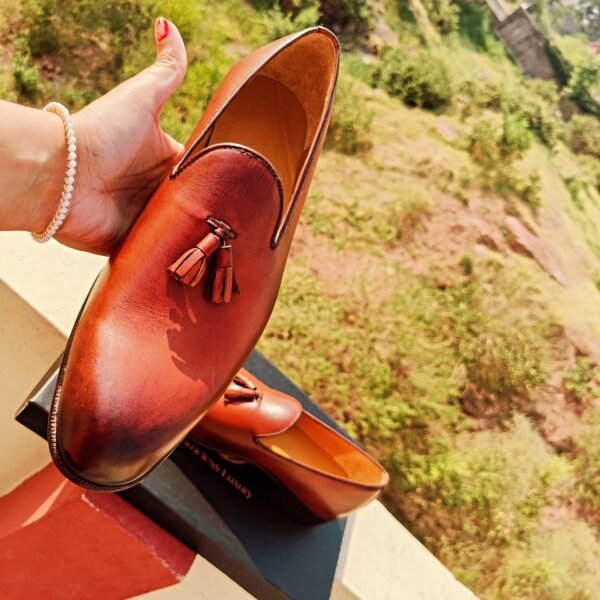 Handmade suede tassel loafers LF-SLWT-009 with rubber and leather sole options