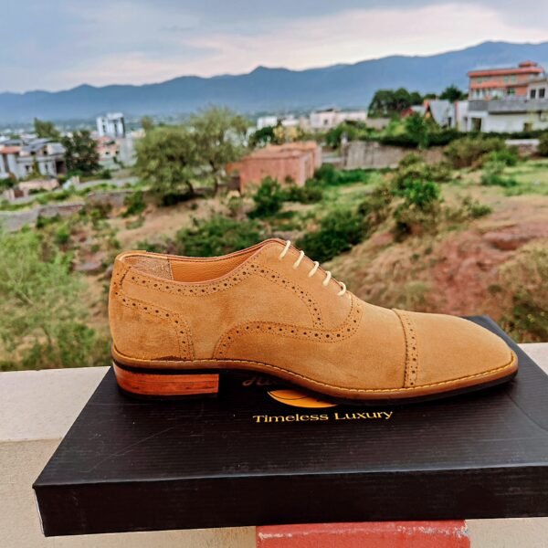 Camel Suede Oxfords with leather sole options