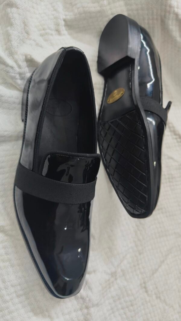 Elegant black tuxedo loafers for men – formal slip-on shoes for evening wear – LF-TX-017
