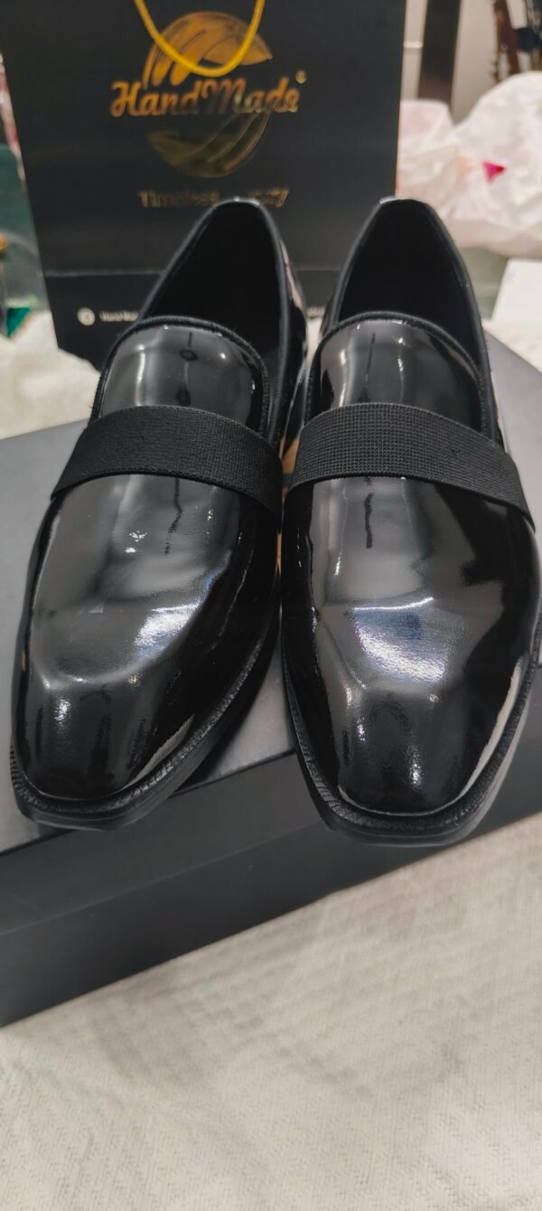 Elegant black tuxedo loafers for men – formal slip-on shoes for evening wear – LF-TX-017