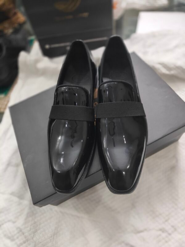 Elegant black tuxedo loafers for men – formal slip-on shoes for evening wear – LF-TX-017