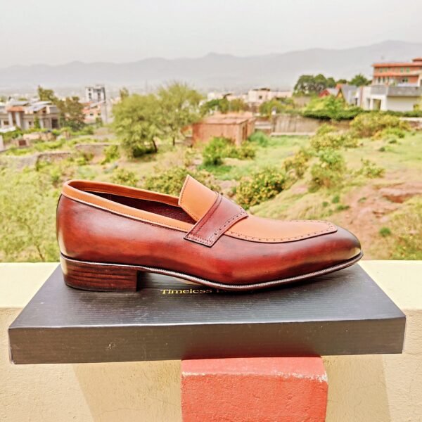 Handmade Two Tone Loafers with leather sole options