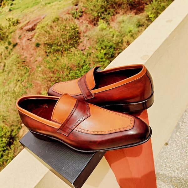 Handmade Two Tone Loafers with leather sole options