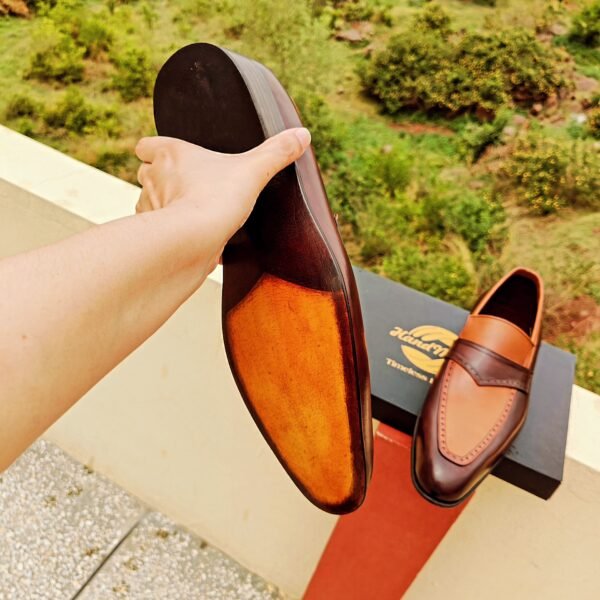 Handmade Two Tone Loafers with leather sole options