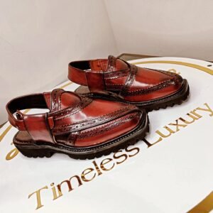 Handcrafted burgundy chapli for men with Vibram sole – CH-VS-002