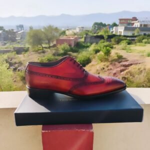 Wingtip Oxfords for men with brogue detailing – classic formal leather shoes – OX-WO-021