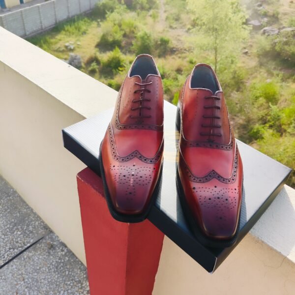 Wingtip Oxfords for men with brogue detailing – classic formal leather shoes – OX-WO-021